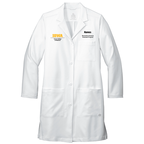 Biomedical Science Wonderwink Women's Long Lab Coat -- White
