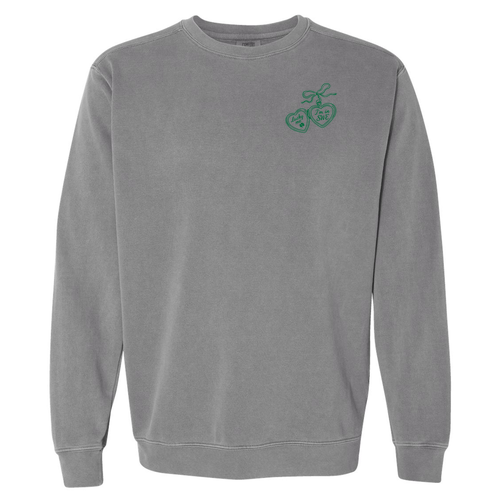 Comfort Colors Unisex Garment-Dyed Crewneck Sweatshirt -- Grey Locket Design
