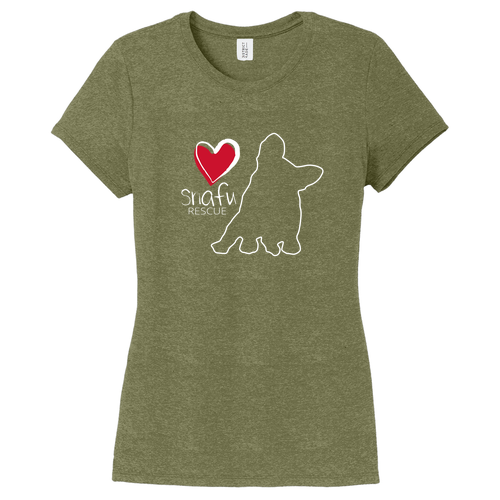 District Womens Perfect Tri Tee -- Military Green Frost