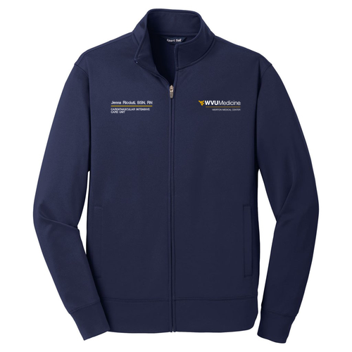 Embroidered Sport-Tek Sport-Wick Fleece Full-Zip Jacket -- Navy