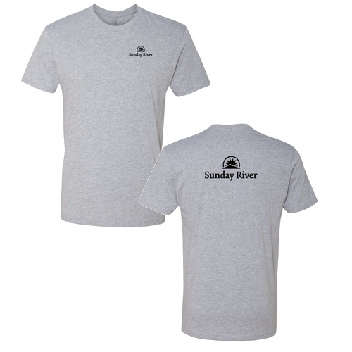 Sunday River Logo 2 Black Ink -- Short Sleeve Heather Grey