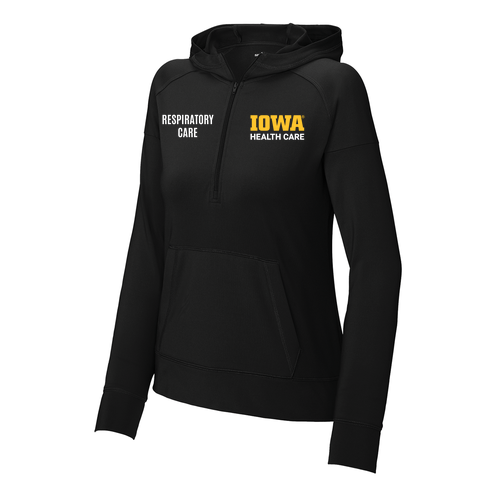 Embroidered Sport-Tek Women's Sport-Wick Stretch 1/2-Zip Hoodie -- Black