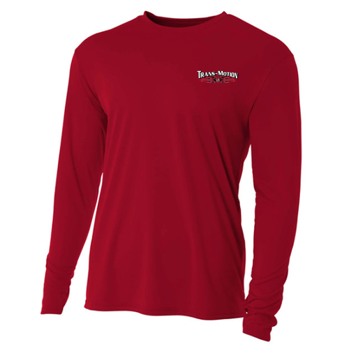 Unisex Long Sleeve Performance Tee -- Scarlet