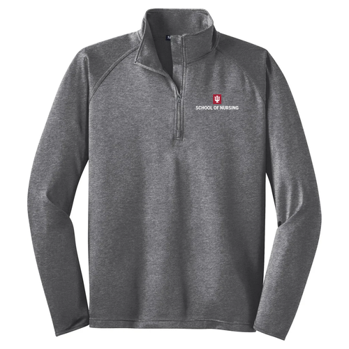 Sport Tek Sport Wick Stretch Half Zip Pullover -- Charcoal Grey Heather
