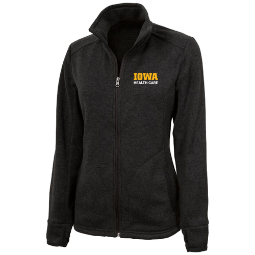 Charles River Ladies Heathered Fleece Jacket -- Black Heather