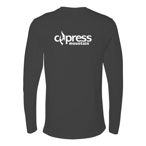 Cypress Mountain Logo 2 White Ink -- Long Sleeve Heavy Metal