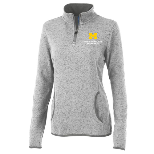 Ladies Charles River Heathered Fleece Pullover -- Light Grey Heather, $63