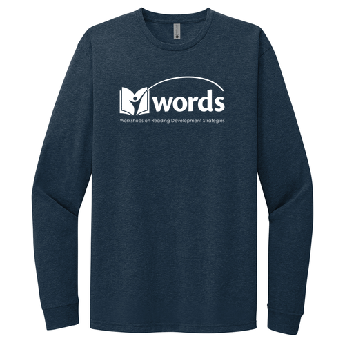 Unisex words Long Sleeve Tee -- Midnight Navy