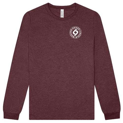 Bella+Canvas Unisex Triblend Long Sleeve Tee -- Maroon Triblend