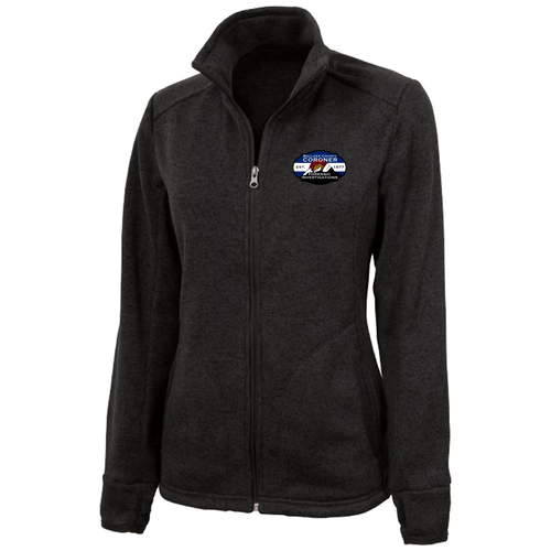 Charles River Ladies Heathered Fleece Jacket -- Black Heather