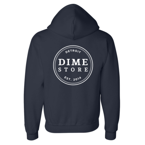 Champion Powerblend Full-Zip Hooded Sweatshirt -- Navy