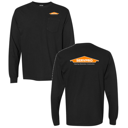 Comfort Colors Adult Long Sleeve Pocket Tee -- Black