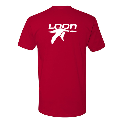 Loon Logo 2 White Ink -- Short Sleeve Red