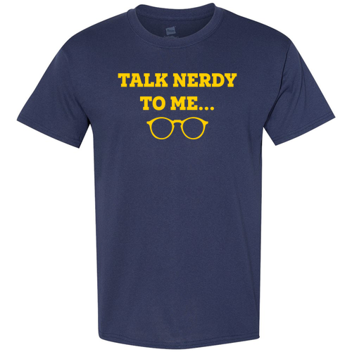 Talk Nerdy To Me Adult Heavyweight 50/50 T-Shirt -- Navy