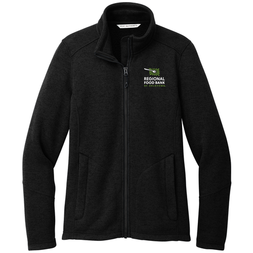Port Authority Ladies Arc Sweater Fleece Jacket Embroidered-- Deep Black