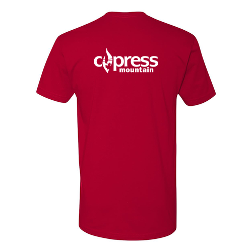 Cypress Mountain Logo 2 White Ink -- Short Sleeve Red
