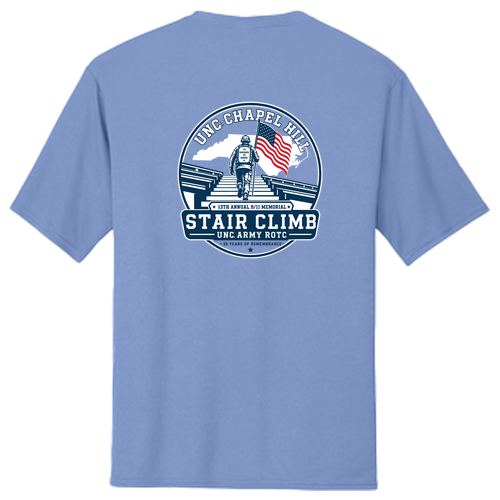 Port & Company Essential Performance Tee -- Carolina Blue -- Stair Climb