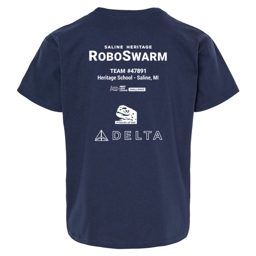 Youth Gildan Softstyle Fitted T-Shirt -- Navy, RoboSwarm 47891
