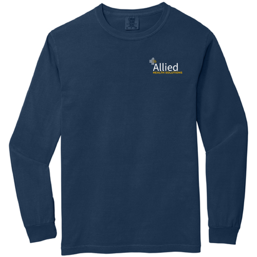 Comfort Colors Unisex Garment-Dyed Heavyweight Long Sleeve T-Shirt -- True Navy