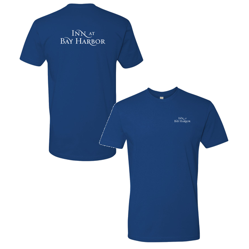 Inn at Bay Harbor 1 color White left chest/back Short Sleeve Tee -- Royal