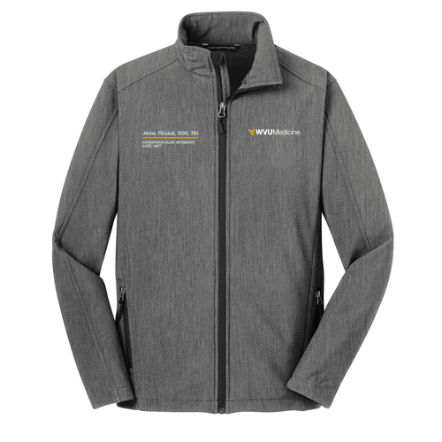 Embroidered Port Authority Core Soft Shell Jacket -- Pearl Grey Heather