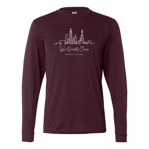 Chicago Skyline Performance Long sleeve -- Maroon