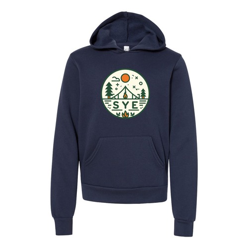 Bella Canvas Youth Sponge Fleece Hooded Sweatshirt -- Navy