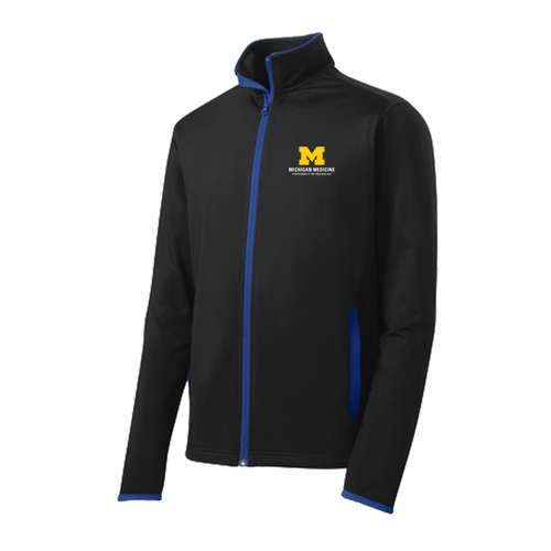 Mens/Unisex Sport-Tek Sport Wick Stretch Contrast Full Zip Jacket -- Black / True Royal