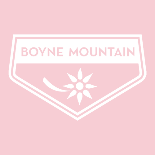 Boyne Mountain Logo 2 White Ink -- Short Sleeve Light Pink
