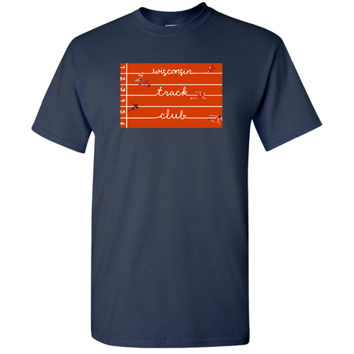 Wisconsin Track Club Runner T-shirt — Navy