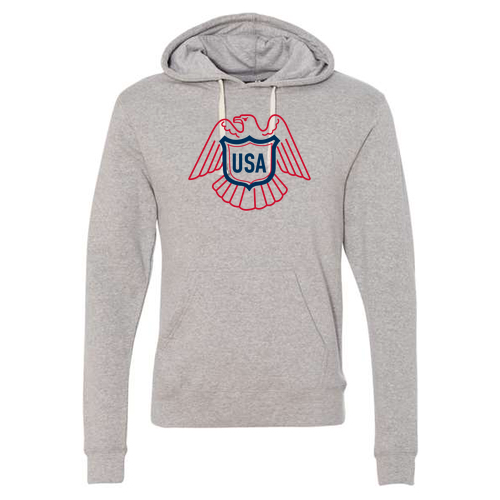 J America Triblend Pullover Fleece Hood- Solid Colors -- Grey TriBlend