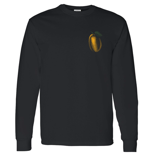Adult Apricot Long Sleeve T-Shirt -- Black