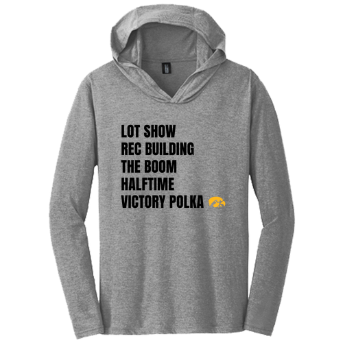 District Made Mens Perfect Tri Long Sleeve Hoodie T-Shirt -- Grey Frost