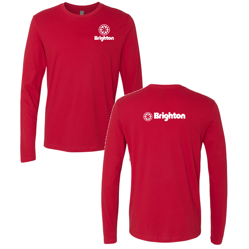 Brighton Logo 2 White Ink -- Long Sleeve Red