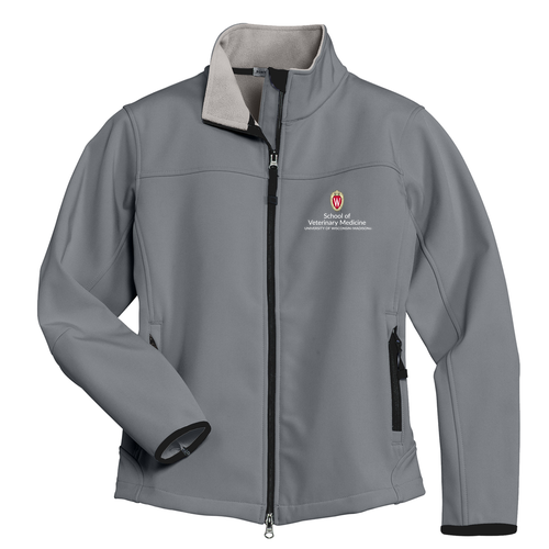 Port Authority Ladies Glacier Soft Shell Jacket -- Smoke Grey / Chrome
