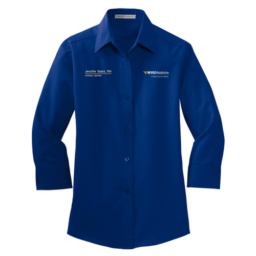 Potomac Valley Hospital Port Authority Ladies 3/4-Sleeve Easy Care Shirt -- Royal