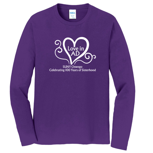 Love in AD Port & Company Long Sleeve Fan Favorite Tee -- Team Purple