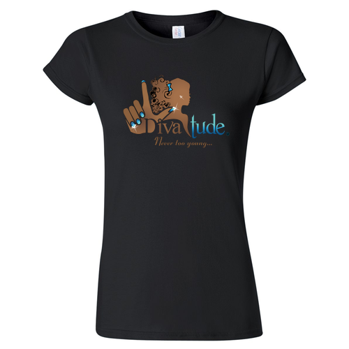 Divatude Womens Fashion Fit T-Shirt -- Black