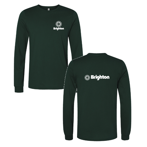 Brighton Logo 2 White Ink -- Long Sleeve Forest
