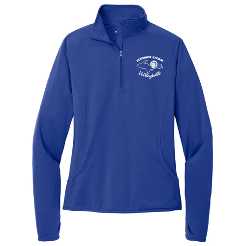Sport Tek Ladies Sport Wick Stretch Half Zip Pullover -- True Royal