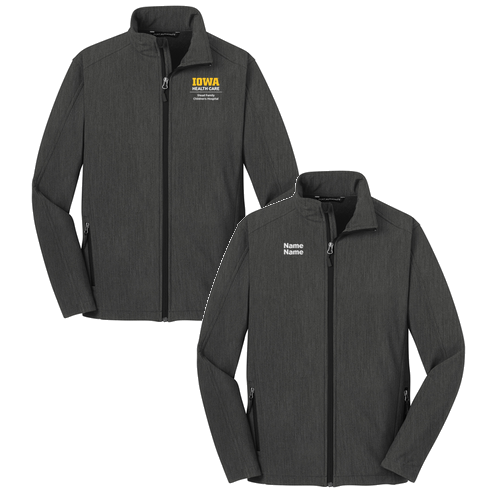 Port Authority Core Soft Shell Jacket -- Black Charcoal Heather