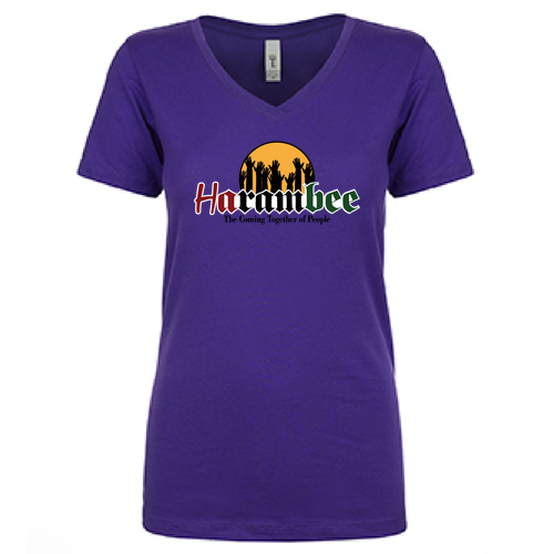 Harambee Ladies Ideal V-Neck Tee -- Purple Rush