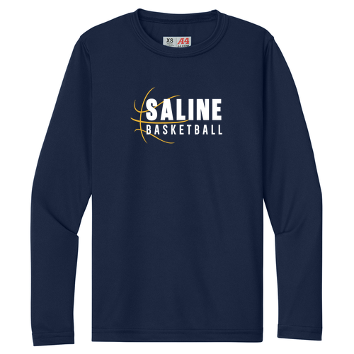 A4 Youth Cooling Performance Long Sleeve Tee -- Navy