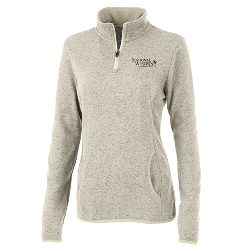 Charles River Womens Heathered Fleece Pullover -- Oatmeal Heather