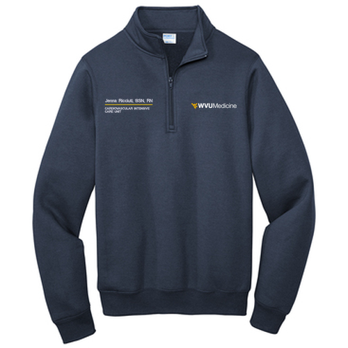 Port and Company Core Fleece Quarter-Zip Pullover Sweatshirt -- Navy