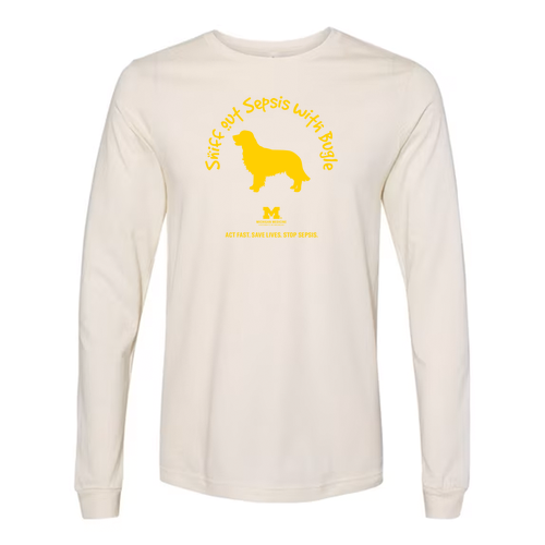 Mens/Unisex Bella Canvas Heather Long Sleeve T-Shirt -- Heather Natural