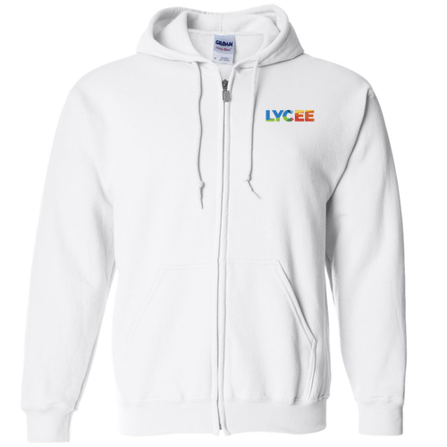 Gildan Full Zip Hooded Sweatshirt -- White