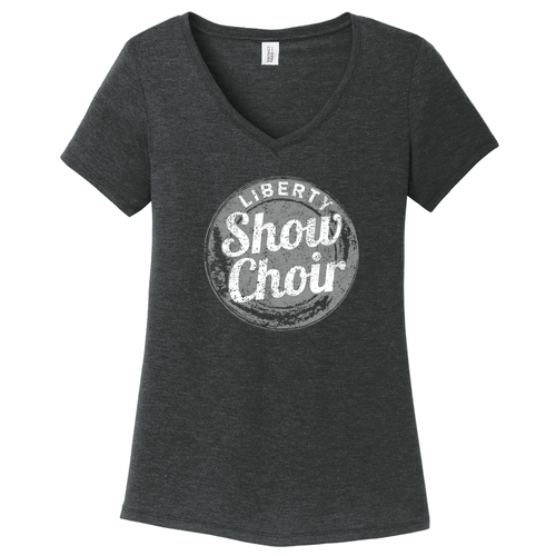 District Made Ladies Perfect Tri V-Neck Tee -- Black Frost