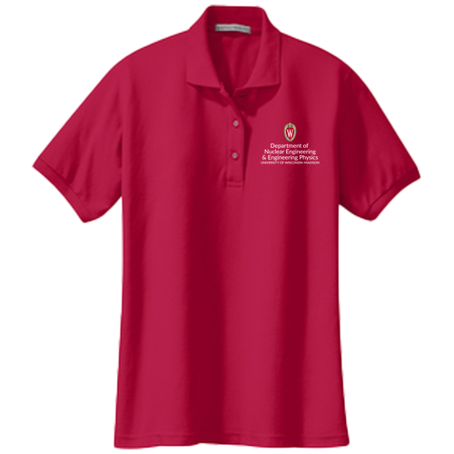 Port Authority Ladies Silk Touch Sport Shirt. Embroidered-- Red