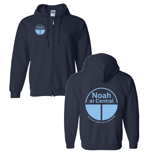 Gildan Full Zip Hooded Sweatshirt -- Navy